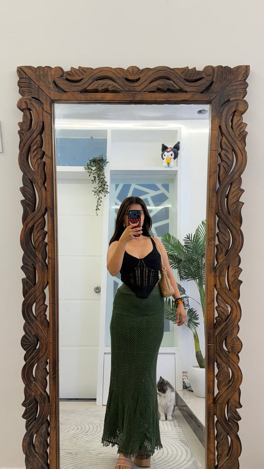 74 Summer Crochet Skirt 24-28 waist/l: 38