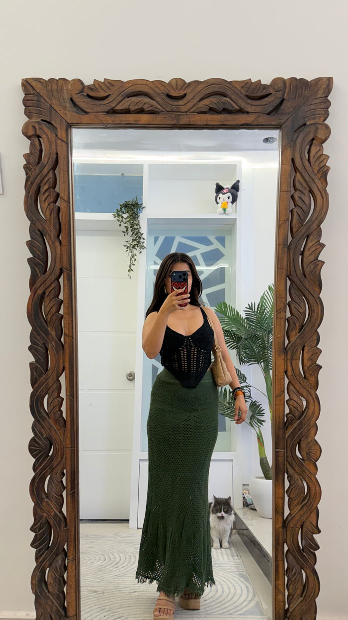 74 Summer Crochet Skirt 24-28 waist/l: 38