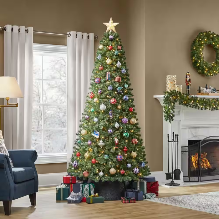 7.5 ft. Pre-Lit LED Brookside Pine Artificial Christmas Tree