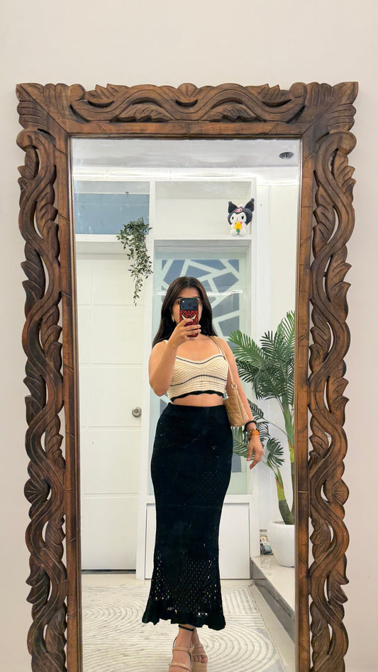 79 Summer Crochet Skirt 26-32 waist/l:34
