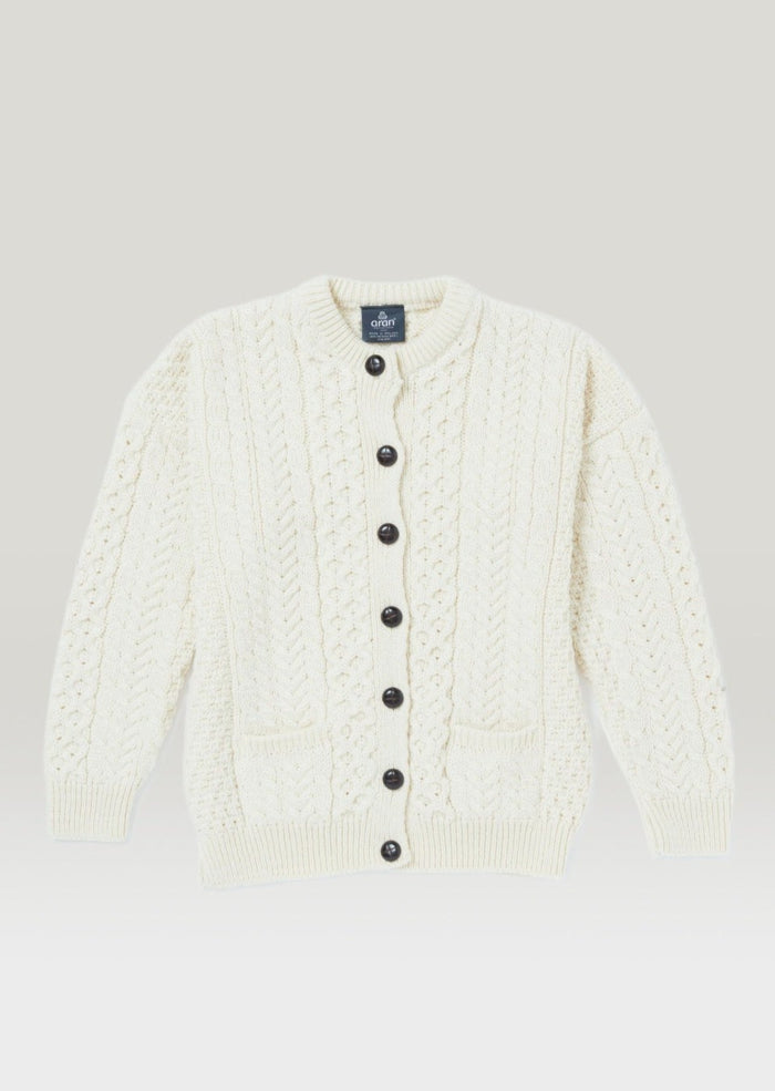 Achill Island Ladies Aran Cardigan - Natural