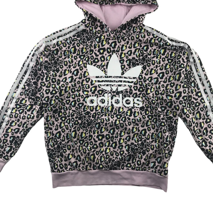 Adidas 12-13 years lilac leopard print hoodie
