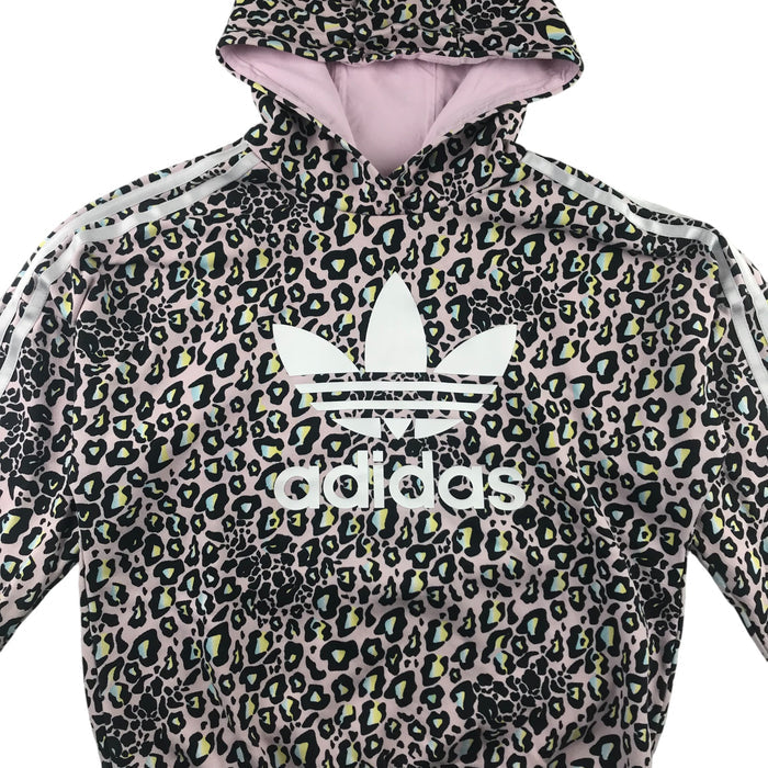 Adidas 12-13 years lilac leopard print hoodie