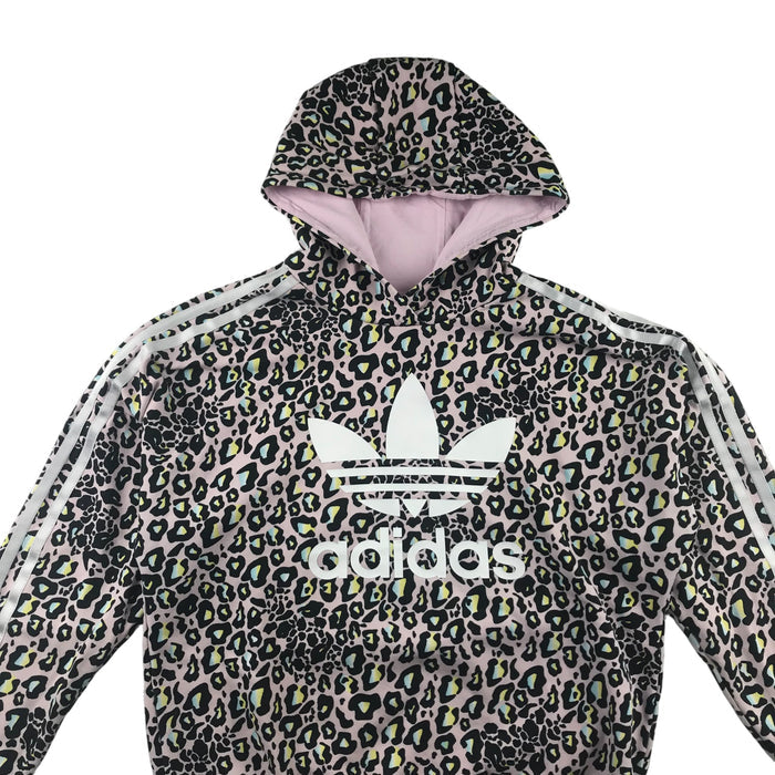 Adidas 12-13 years lilac leopard print hoodie