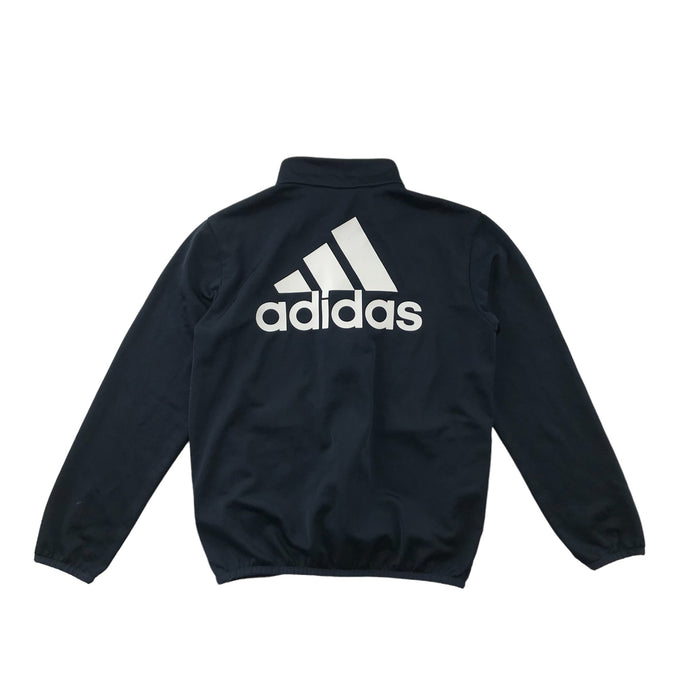Adidas 9-10 years navy zipped tracksuit sweatshirt