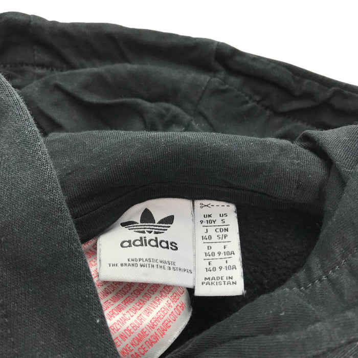 Adidas 9 years black with pink logo striped sleeves hoodie