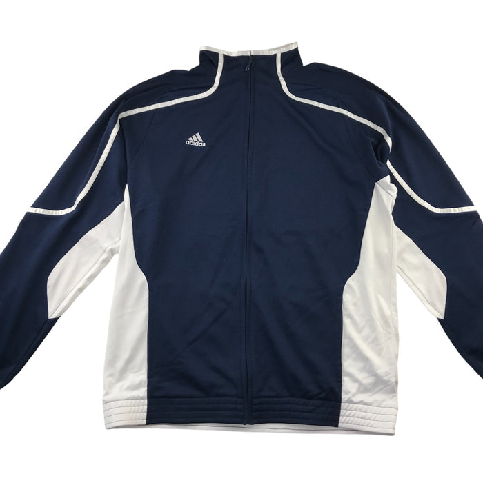 Adidas men L navy white zipped sports sweater