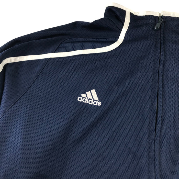 Adidas men L navy white zipped sports sweater