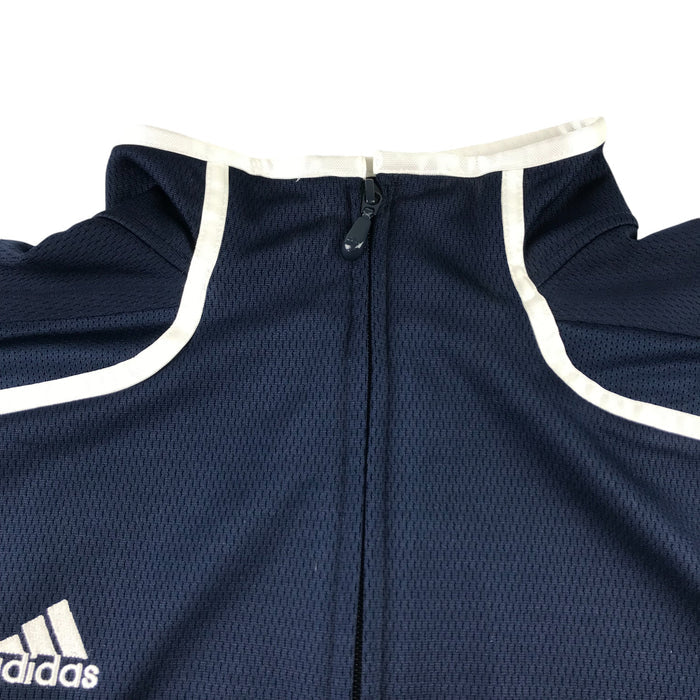 Adidas men L navy white zipped sports sweater