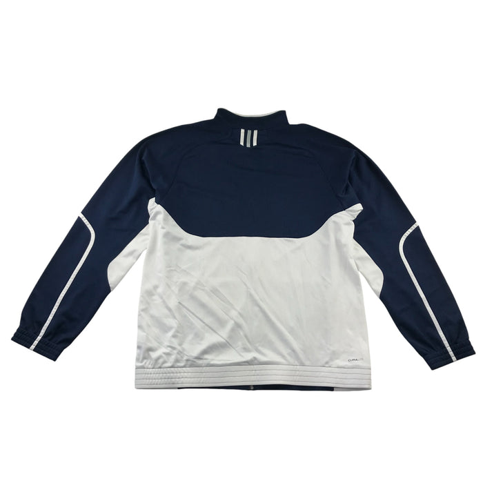 Adidas men L navy white zipped sports sweater