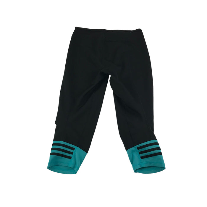 Adidas women's S black blue 3/4 legs sport leggings
