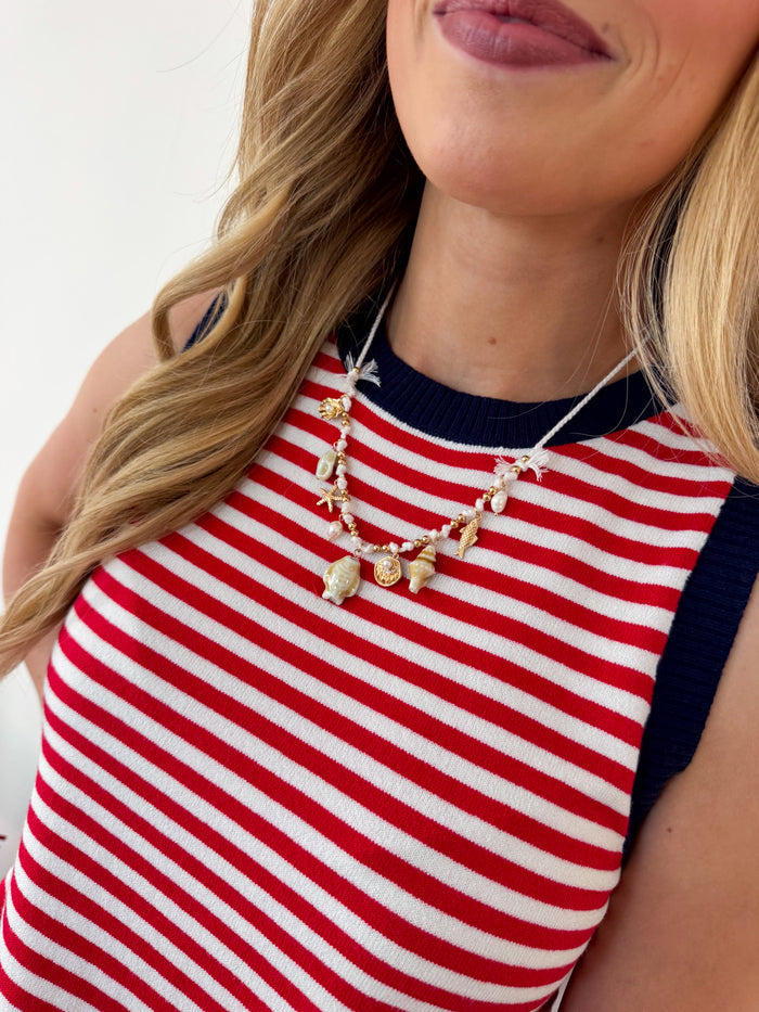 Judson & Company Adjustable Twine Sea Necklace-White – women's jewelry - necklace