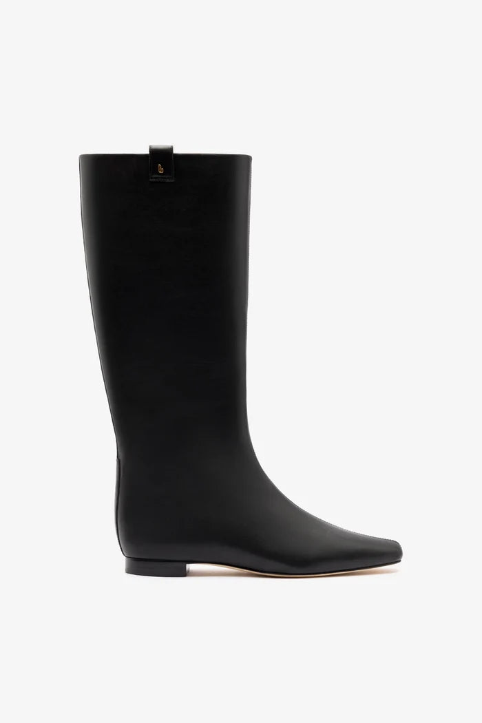 Alexis Flat Boot Black Leather Boot Larroudé