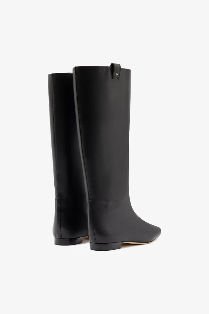 Alexis Flat Boot Black Leather Boot Larroudé
