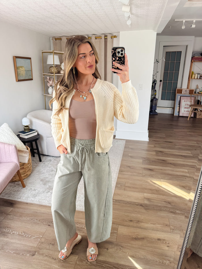 in february All About Comfort Elastic Barrel Pant – women's bottoms