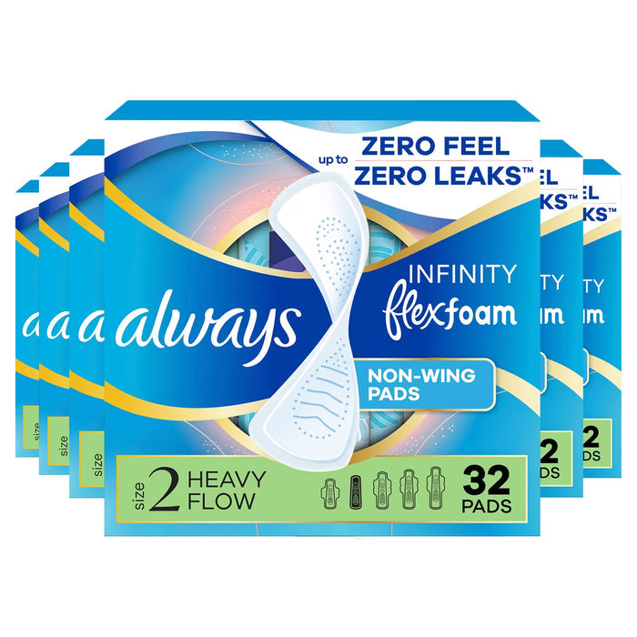 Always Infinity FlexFoam Heavy Pads - 32 Ct - 6 Pack