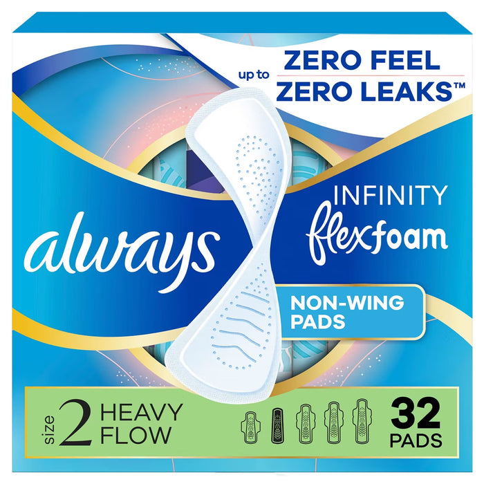 Always Infinity FlexFoam Heavy Pads - 32 Ct - 6 Pack