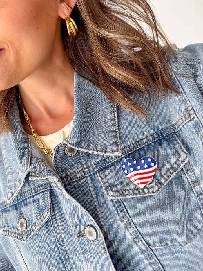 Americana Heart Timeless Brooch