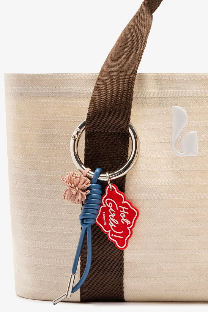 Americana Tote Bag In Ivory Awning Stripe Handbag Larroudé