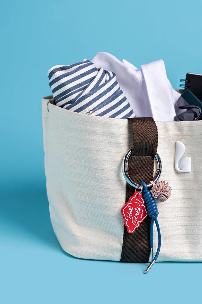 Americana Tote Bag In Ivory Awning Stripe Handbag Larroudé