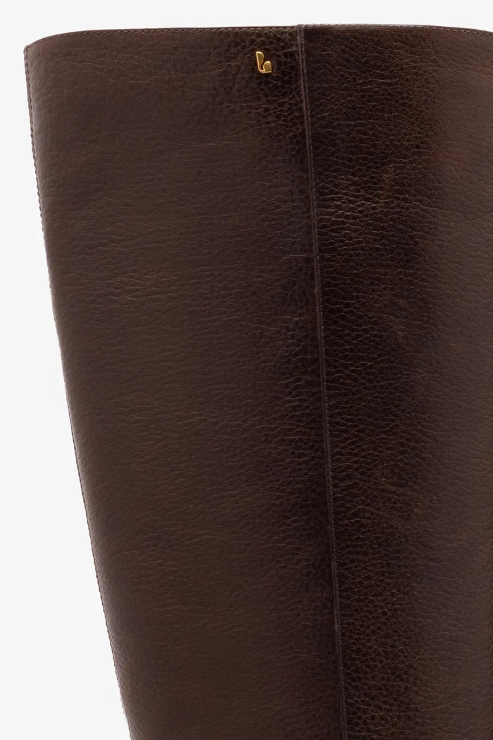 Anne Lugsole Boot In Brown Leather Boot Larroudé