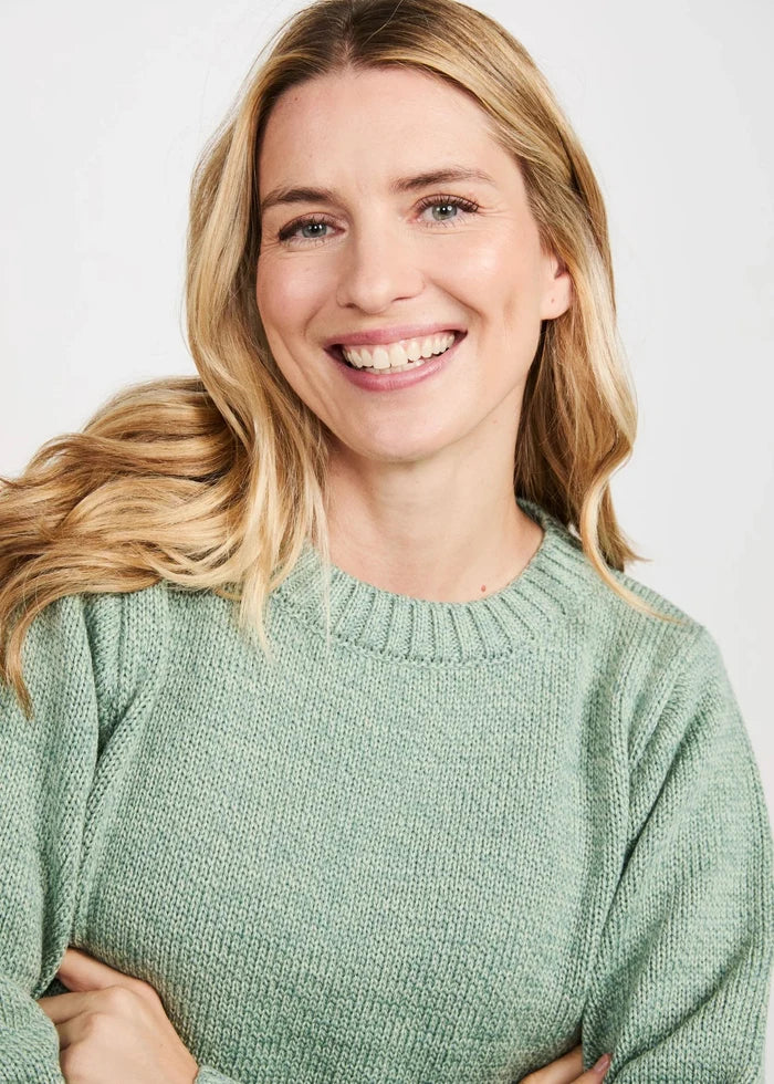 Aoife Merino Wool Crewneck Sweater | Mint
