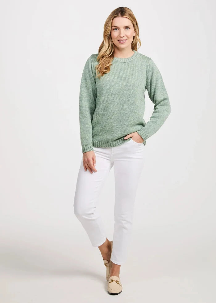 Aoife Merino Wool Crewneck Sweater | Mint