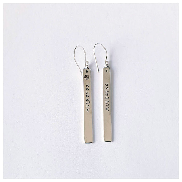 Sterling Aotearoa Fern Engraved Earrings | Koop.co.nz