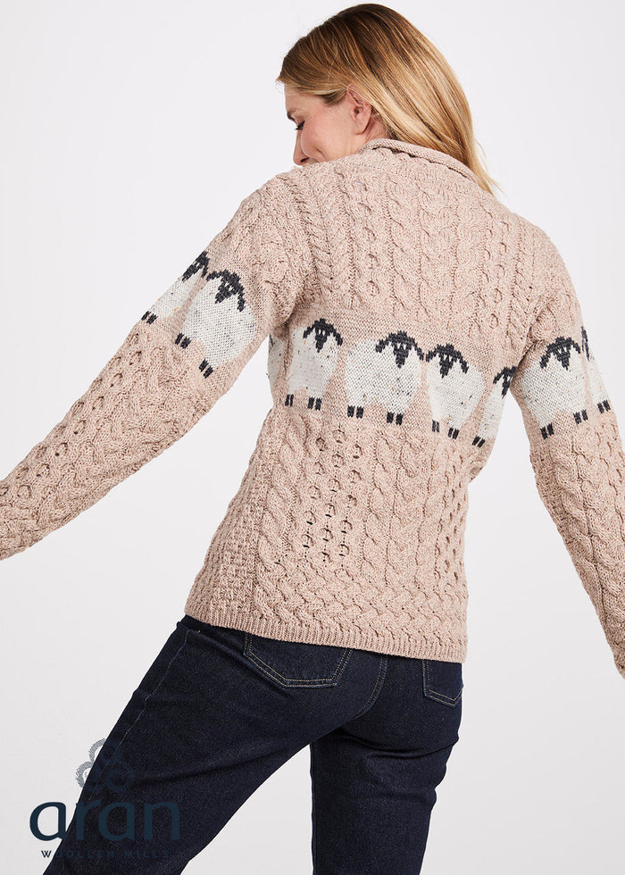 Aran Merino Wool Sheep Sweater | Oatmeal