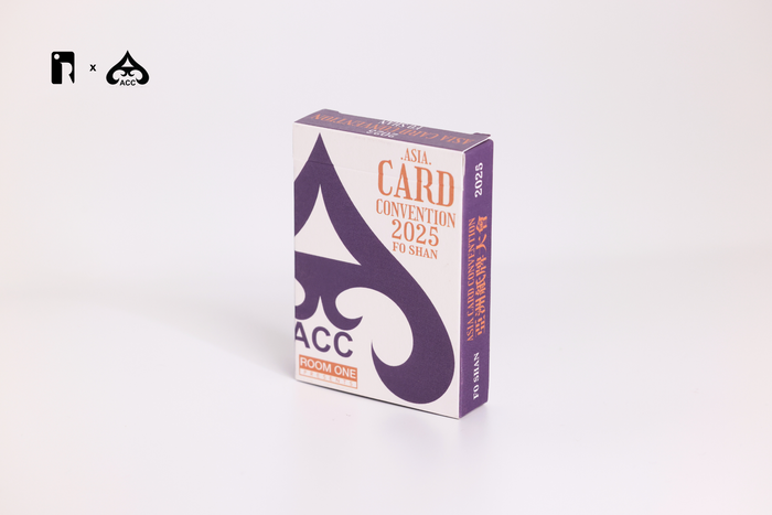 Asia Card Convention Playing Cards packaging with Blue and Orange design on a white background