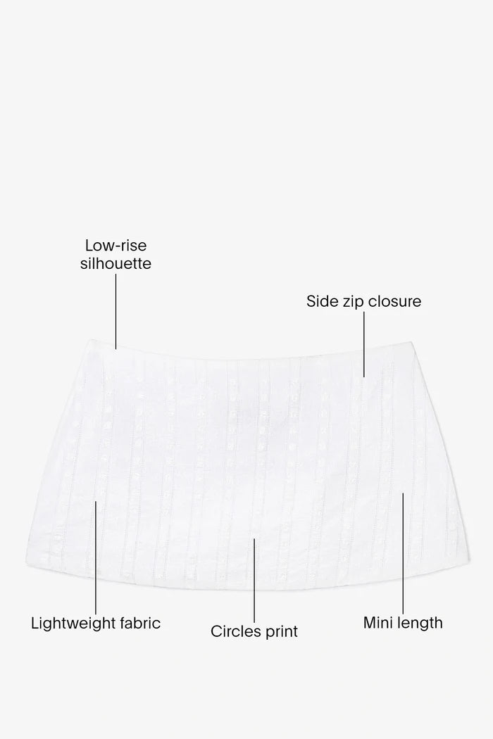 Ava Mini Skirt Striped White Cotton Skirt Larroudé x Sheridan