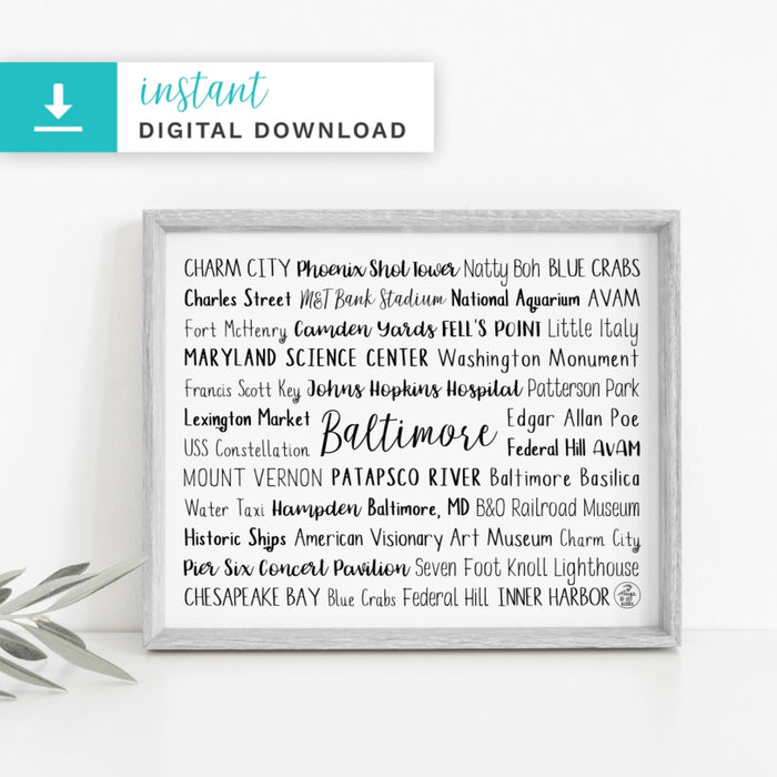 Baltimore, MD Digital Download