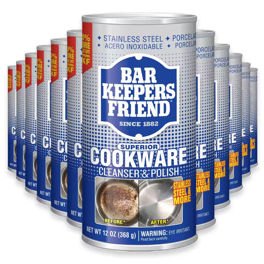 Bar Keepers Friend Superior Cookware Cleaner & Polish Stainless Steel Degreaser 12 oz - 12 Pack