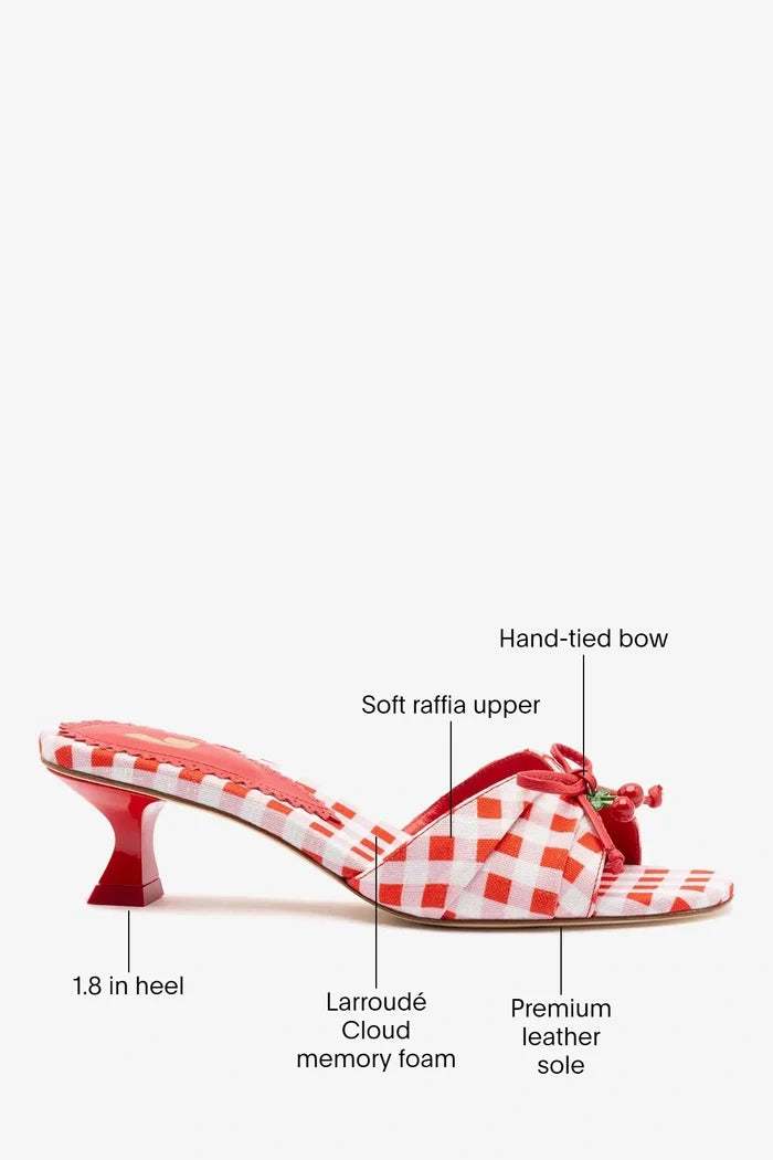 Bardot Mule Scarlet Printed Fabric Mule Larroudé