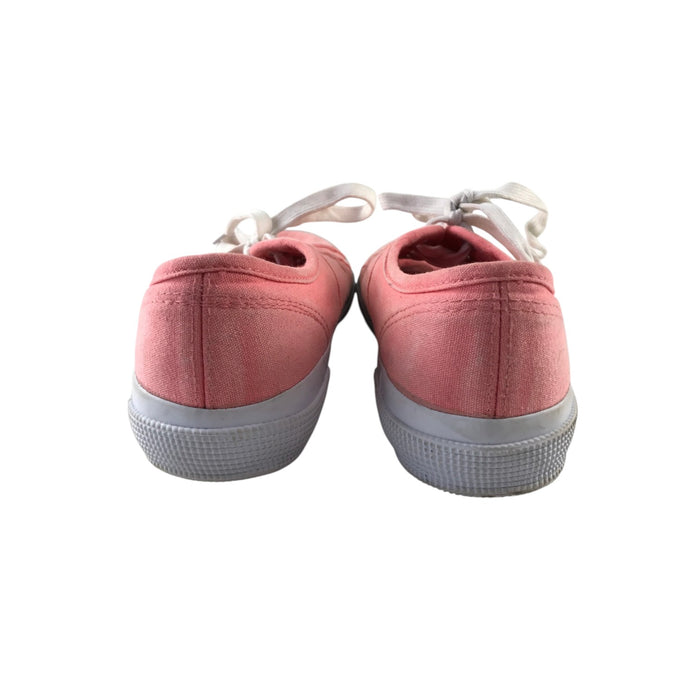 Bassed size 3.5 coral canvas trainers