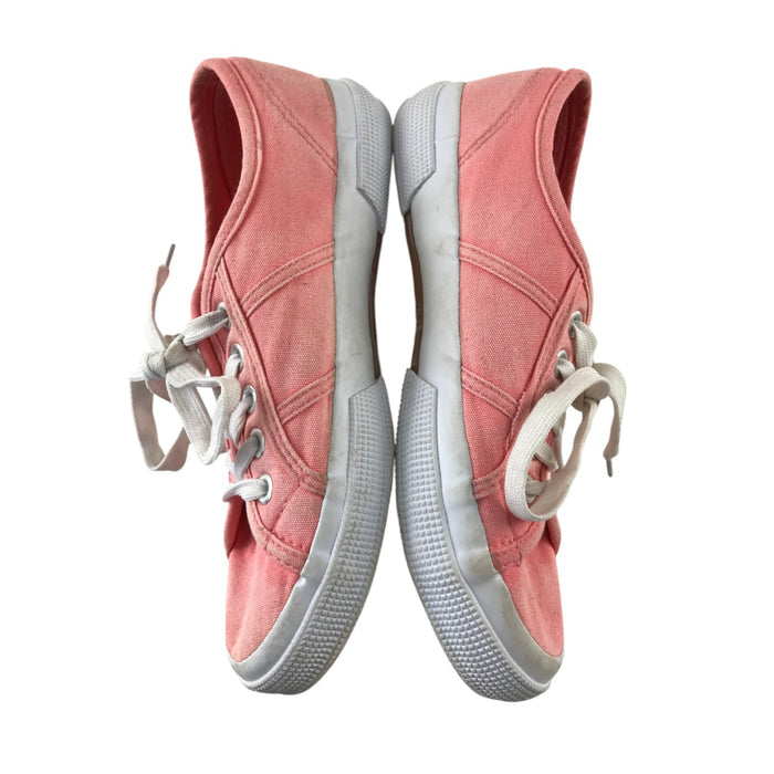 Bassed size 3.5 coral canvas trainers