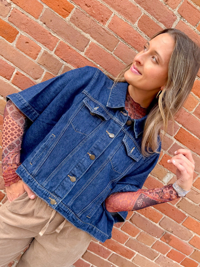 Twentifourth Batwing Denim Top – women's jacket