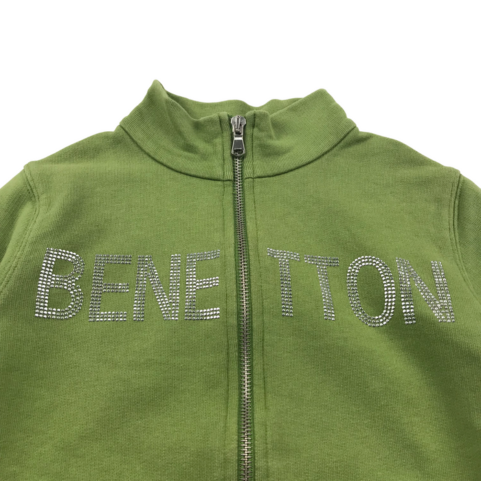 Benetton 7 years green zipped sweater