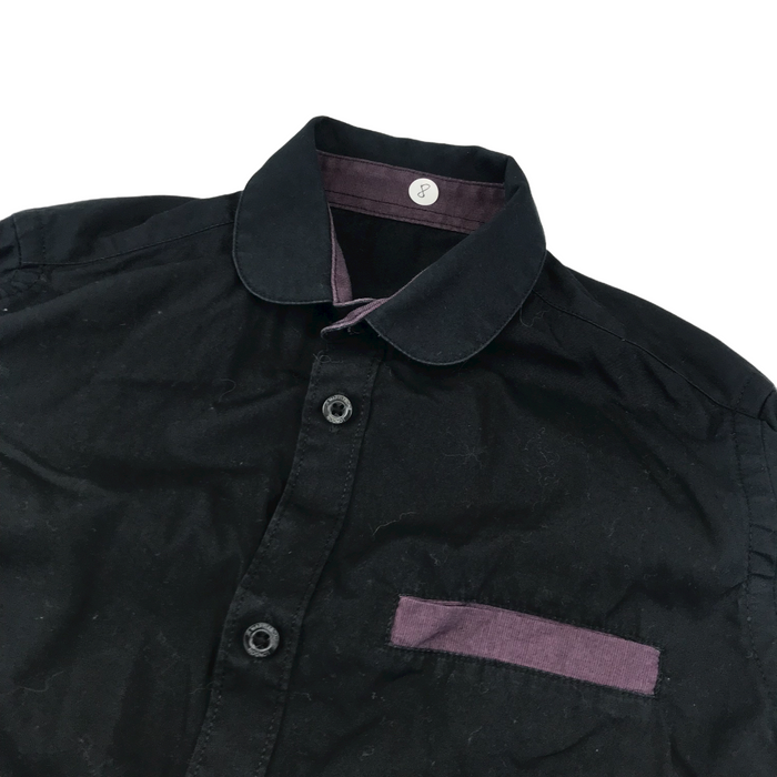 BHS 8 years black round collar shirt