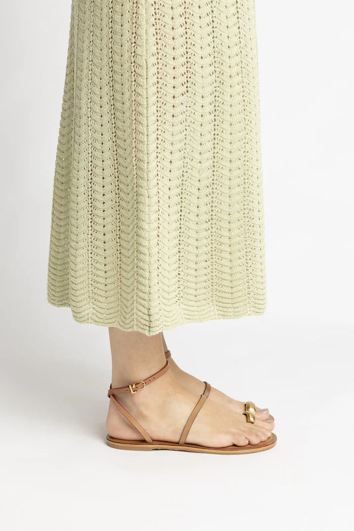 Biarritz Flat Sandal In Light Caramel Leather Flat - Sandal Larroudé