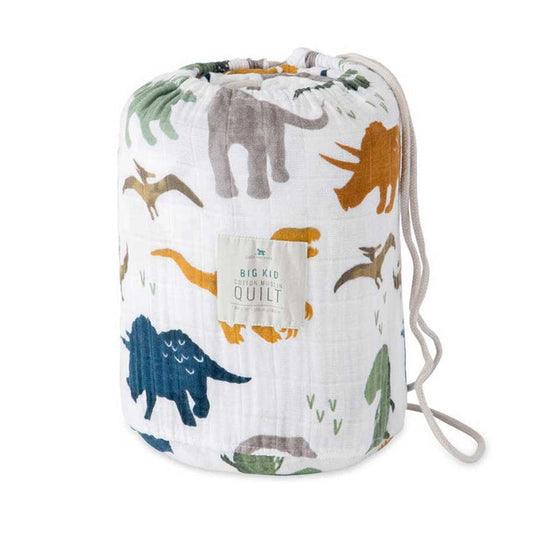 Little Unicorn Big Kids Cotton Muslin Quilt – Dino Friends | Koop.co.nz