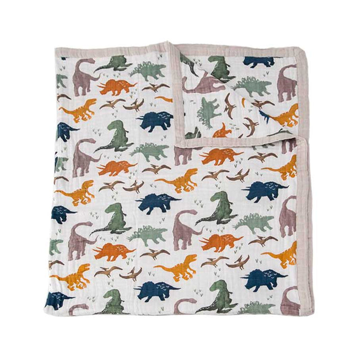 Little Unicorn Big Kids Cotton Muslin Quilt – Dino Friends | Koop.co.nz