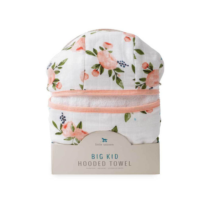 Little Unicorn Big Kids Hooded Towel – Watercolour Roses | Koop.co.nz
