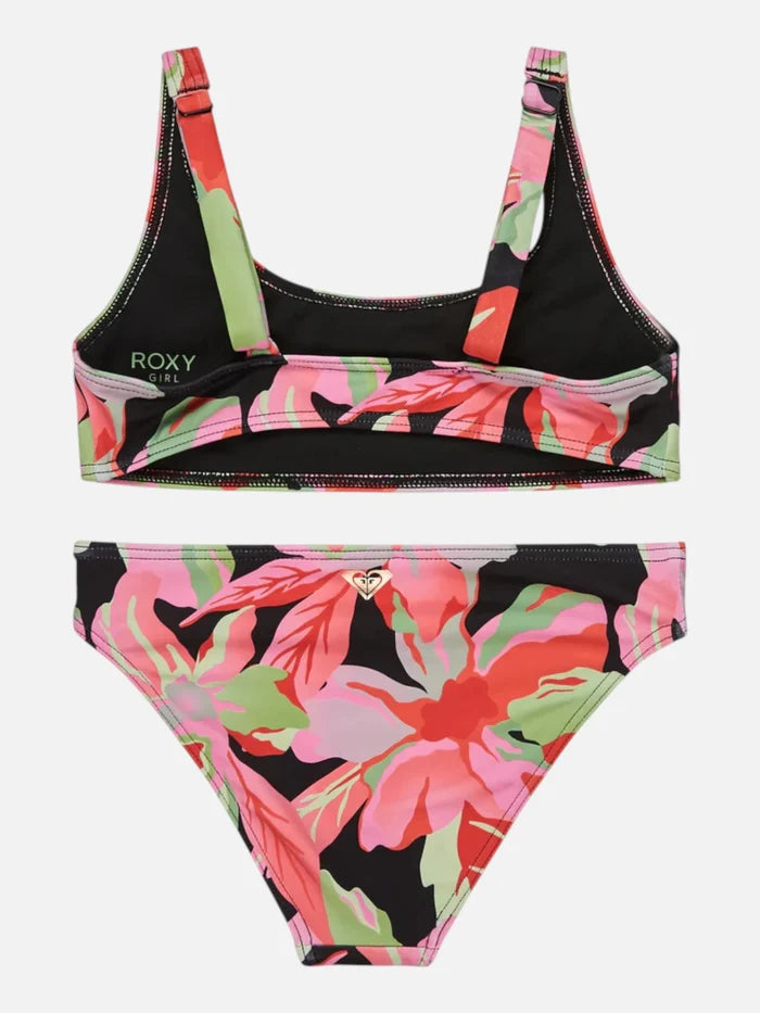 Bikini Roxy Niña Active Negro Floreado