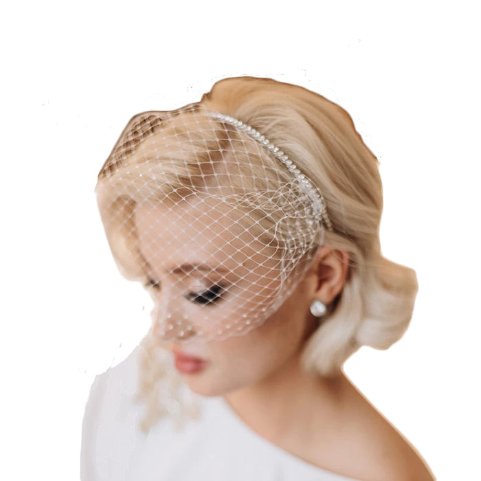 Birdcage Veil for Brides Wedding Headband Netting Bachelorette Party