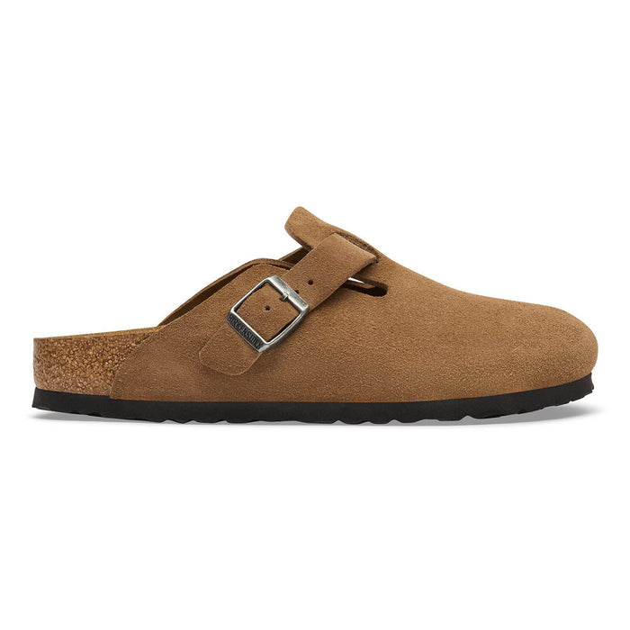 Birkenstock Boston Suede Dark Tea Leather Clog – women's mules/slides
