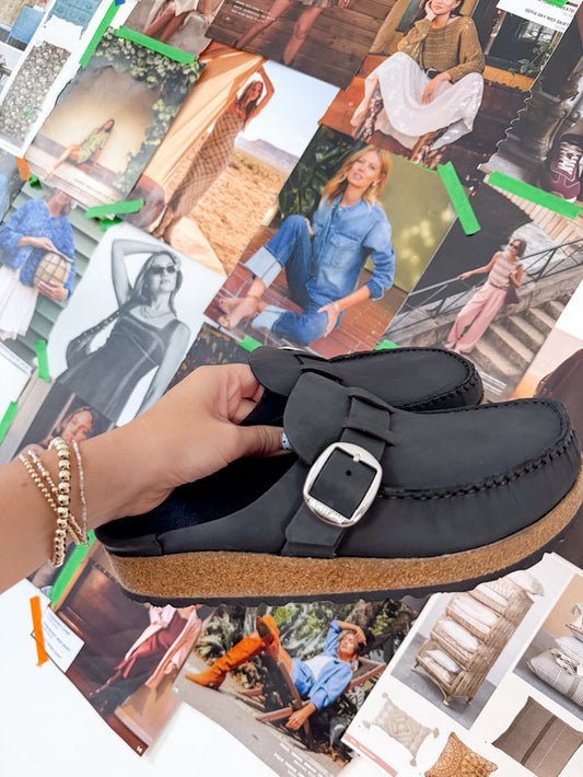 Birkenstock Buckley Oiled Leather Black – women's mules/slides
