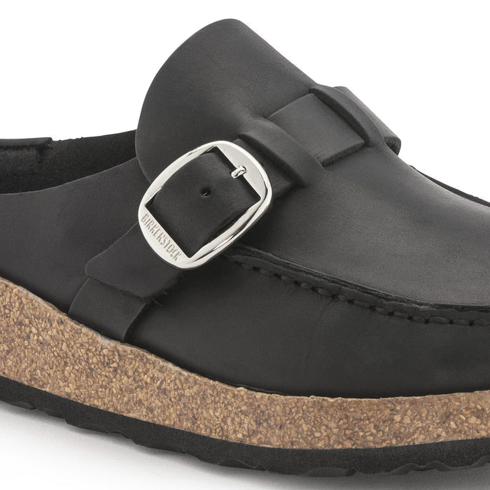 Birkenstock Buckley Oiled Leather Black – women's mules/slides