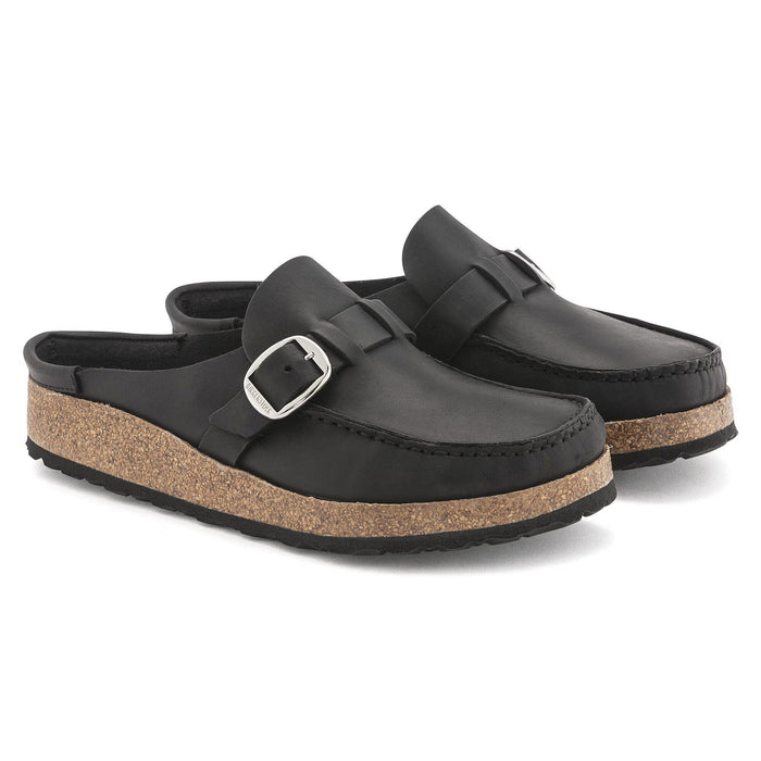Birkenstock Buckley Oiled Leather Black – women's mules/slides