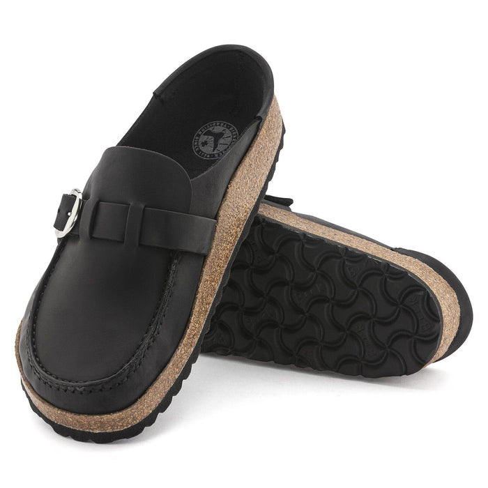 Birkenstock Buckley Oiled Leather Black – women's mules/slides